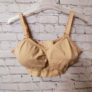Kindred Bravely Nursing Bra Low Back Wireless Bra Beige XXL Busty